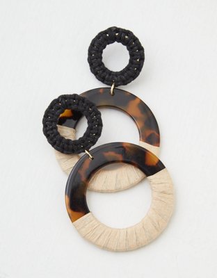 AEO Tortoise + Raffia Statement Earring