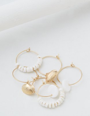 American Eagle AEO Shell Hoop + Stud Earrings 6-Pack — фото 3