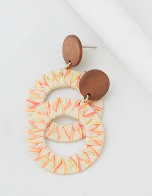 American Eagle AEO Wood + Neon Statement Earring — фото 2