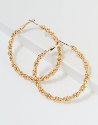 AEO Braided Chain Hoop Earring