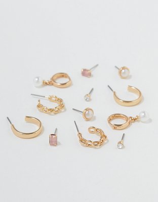 AEO Pearl Stud + Hoop Earrings 6-Pack