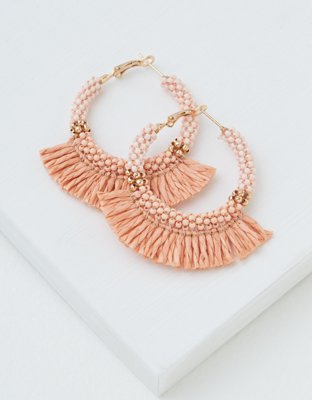 American Eagle AEO Fringe Beaded Hoop Earring — фото 2