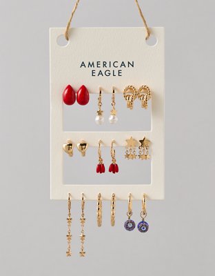 AE Red, White & Blue Earring 9-Pack