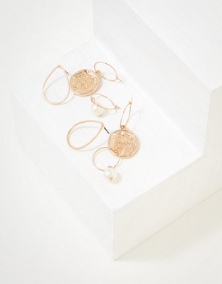 American Eagle AEO Mini Hoop Coin Earrings 3-Pack — фото 2