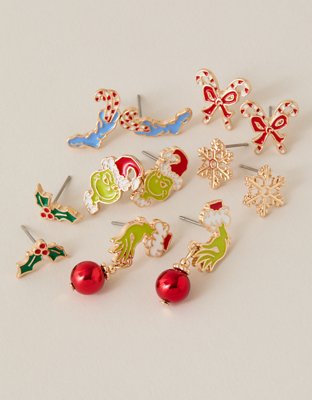 AEO Grinch Earrings 6-Pack