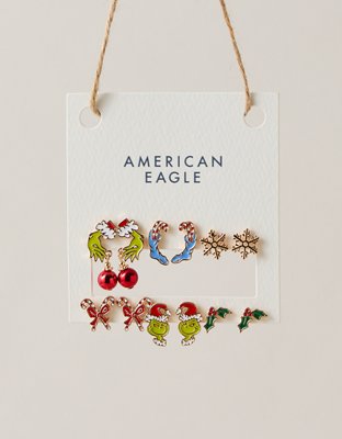 Серьги American Eagle AEO Grinch 6-Pack, цвет: Разноцветный