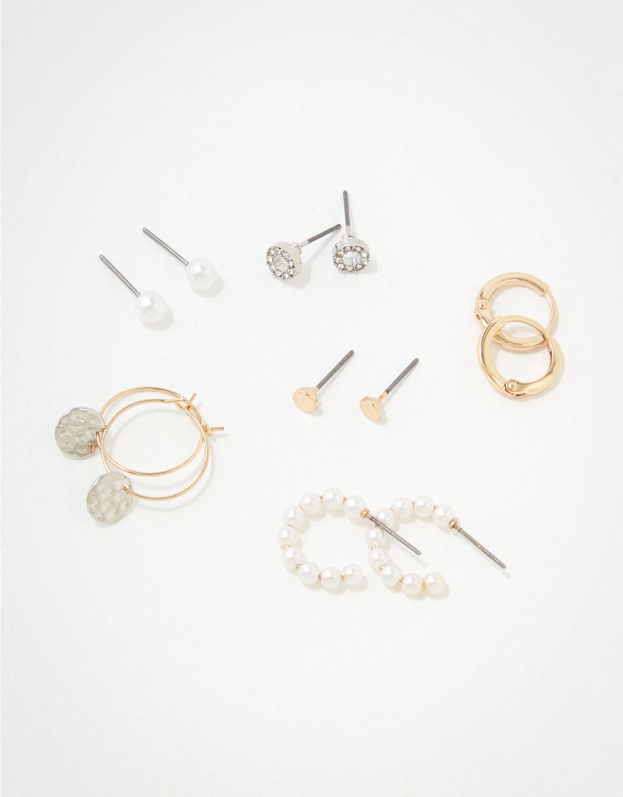 AEO Silver + Gold Hoop Earrings 6-Pack