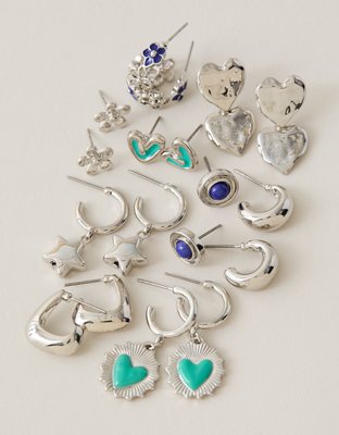 AEO Blue & Metallic Earring 9-Pack