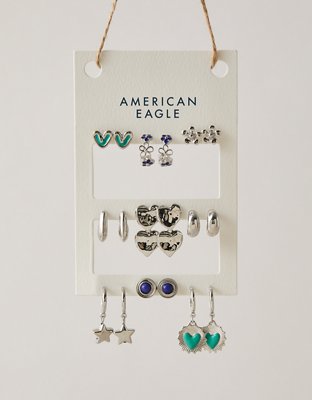AEO Blue & Metallic Earring 9-Pack