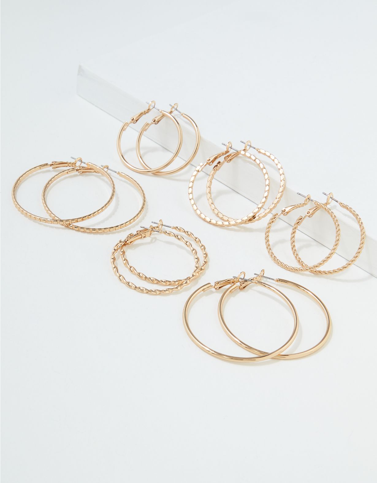 AEO Gold Hoop Earrings 6-Pack