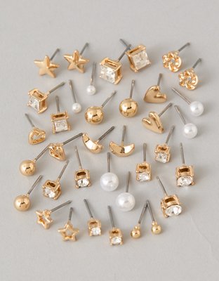 Lot de 18 boucles d’oreille cloutées AEO