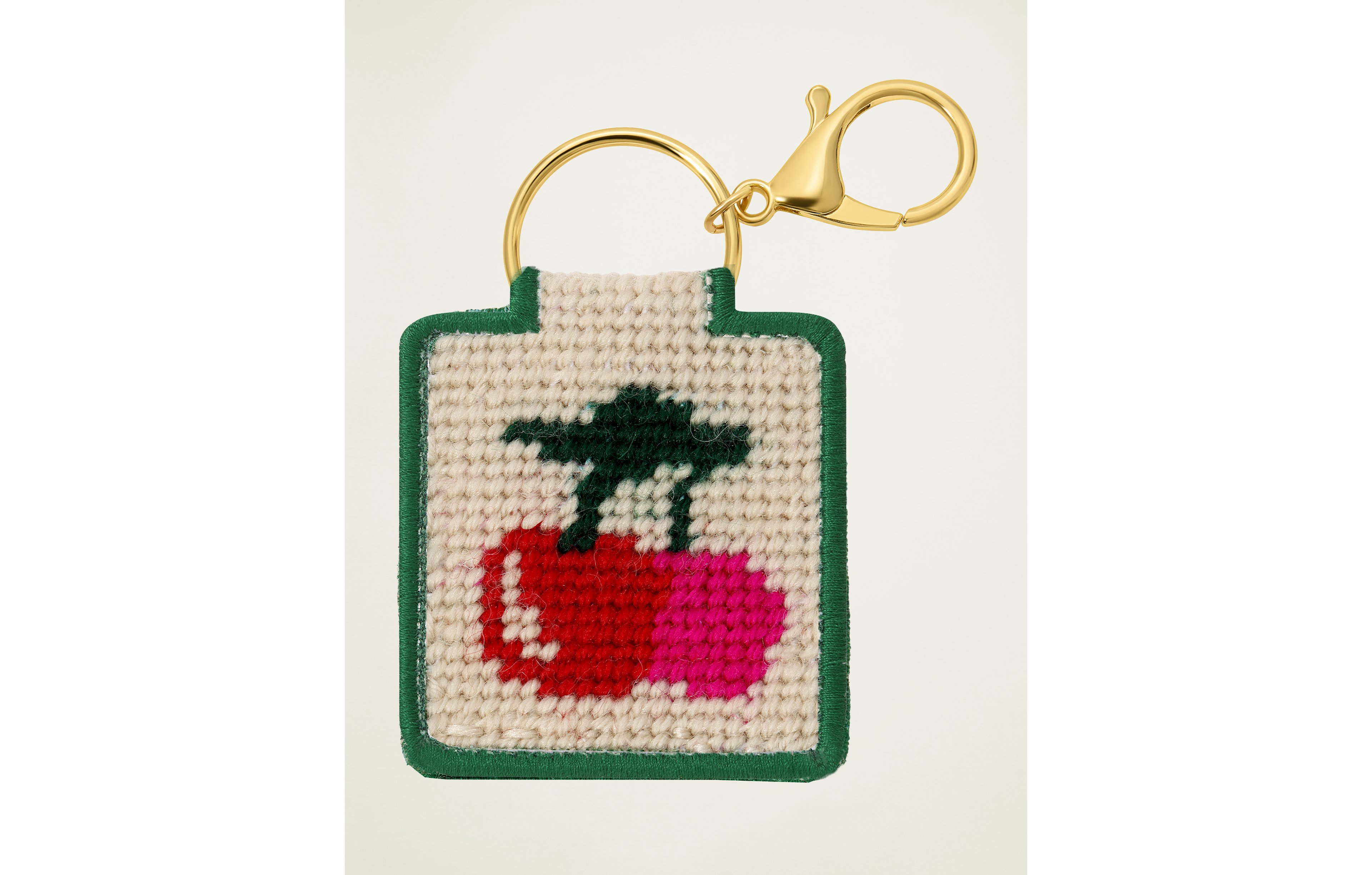 Lucky Feather Sweet Cherries Needlepoint Keychain Kit
