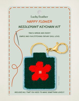 Lucky Feather Happy Feather Needlepoint Keychain Kit