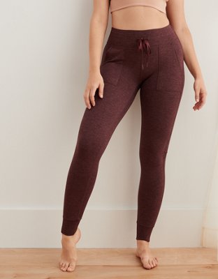 Aerie Play Pocket High Waisted Legging Deep Plum