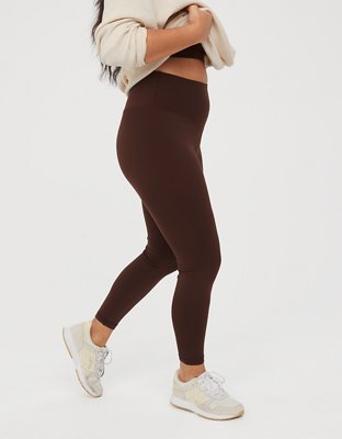 Offline by Aerie Leggings Sz M The Hugger Hi Waisted Pocket Brown