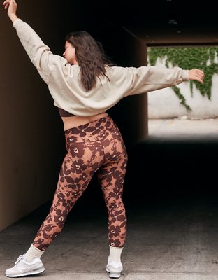 Offline by Aerie Goals 7/8 Hi-Rise Yoga Pants Leggings Brown
