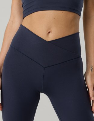 Legging De Sport Offline By Aerie Pour Femme, 7/8, Taille Haute, Bleu, Avec Poches, Parfait Pour Le Yoga Ou Le Quotidien