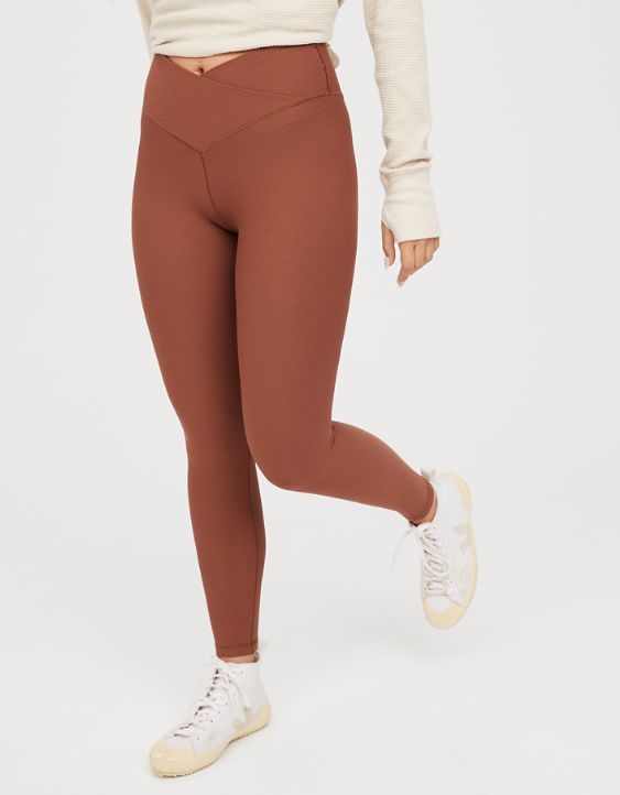 OFFLINE By Aerie Real Me High Waisted Legging Crossover Legging con textura tipo waffle