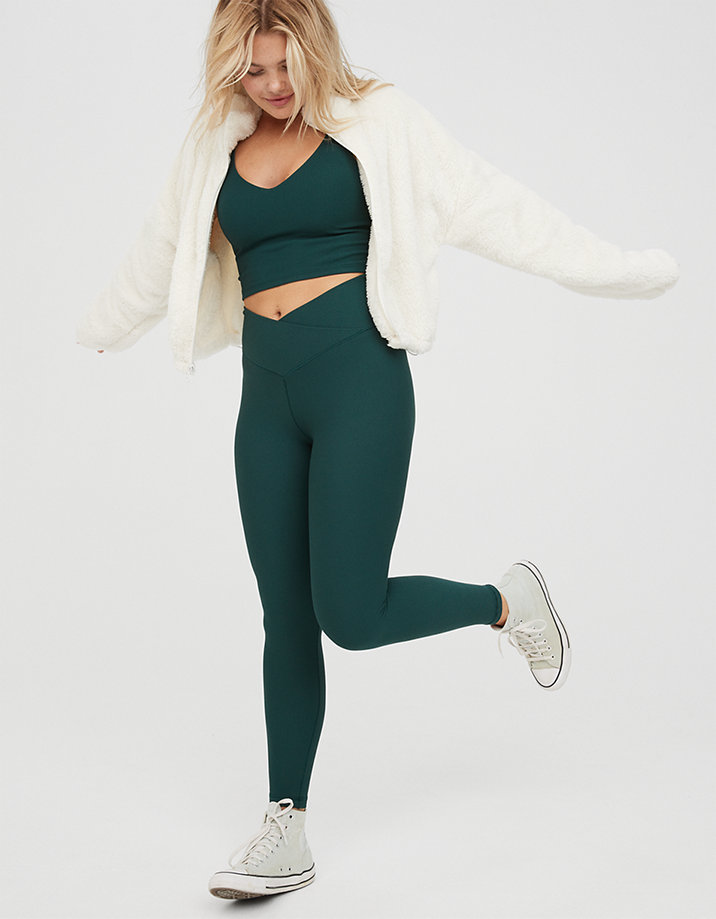 OFFLINE By Aerie Real Me Waffle High Waisted Crossover Legging