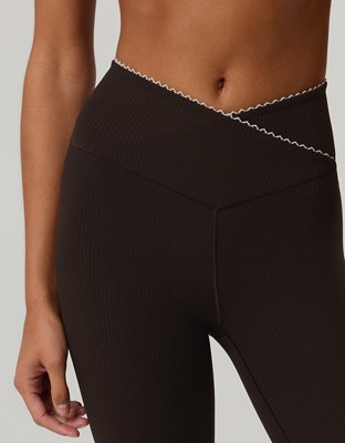 OFFLINE By Aerie Real Me XTRA Ribbed Picot Trim Crossover Legging