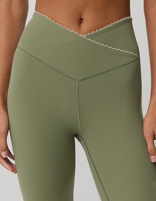 OFFLINE By Aerie Real Me XTRA Ribbed Picot Trim Crossover Legging
