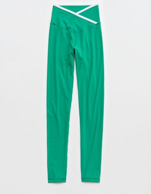 OFFLINE By Aerie Real Me Tipped High Waisted Crossover Legging Women's Pine XL Long