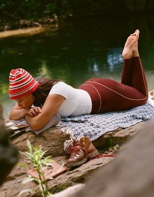 OFFLINE By Aerie The Hugger High Waisted Piping Legging