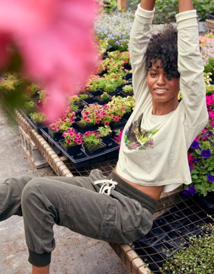 american eagle twill joggers