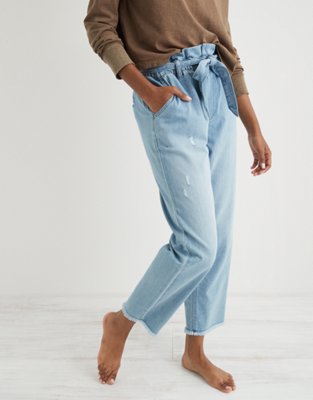 paperbag denim trousers