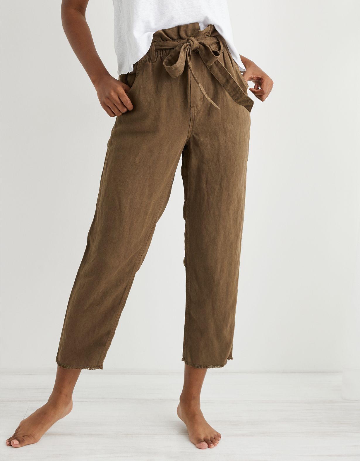 Aerie Twill Paperbag High Waisted Pant