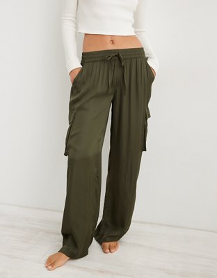 Uptown Apparel Womens Fold Over Waist Wide Leg Palazzo Pants, Good