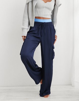 Aerie High Waisted Twill Wide Leg Pant