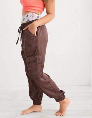 Aerie Satin Cargo Jogger