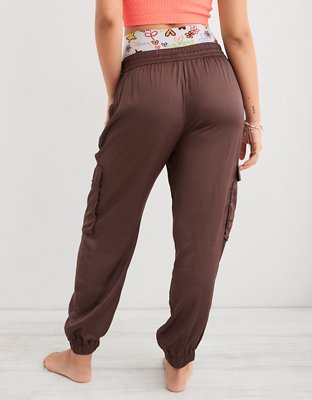 Aerie Satin Cargo Jogger