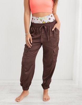 Aerie Satin Cargo Jogger