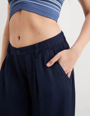 Aerie High Waisted Shine Wide Leg Pant