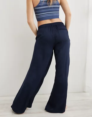 Aerie High Waisted Shine Wide Leg Pant