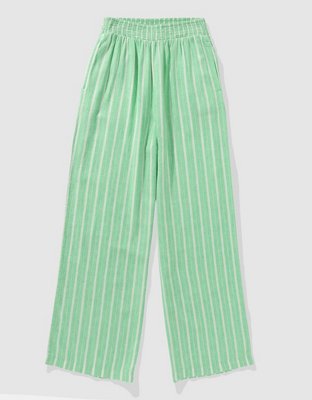 Aerie Pool-To-Party Pantalones Cintura Alta de Lino