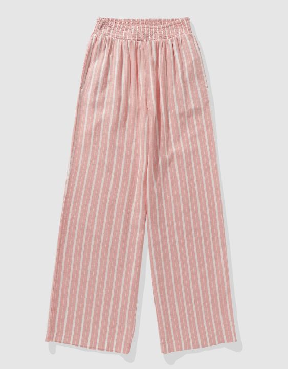 Aerie High Waisted Linen Pool-To-Party Pant