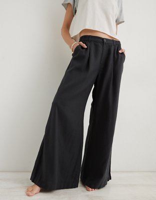 Aerie Pool-To-Party Linen Blend High Waisted Trouser