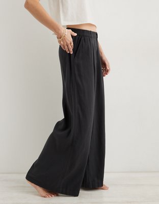 Aerie Linen Blend High Waisted Trouser