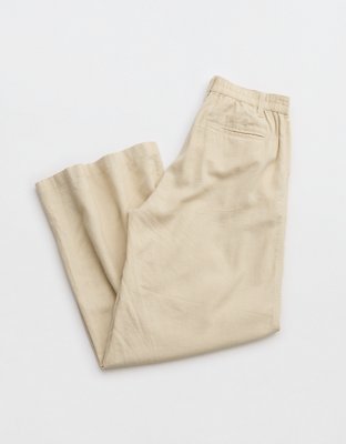 Aerie Linen Blend High Waisted Trouser