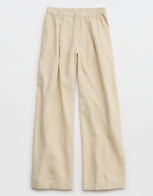Aerie Linen Blend High Waisted Trouser