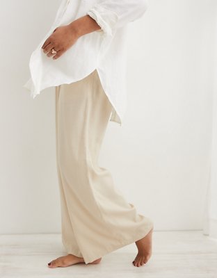 Aerie Linen Blend High Waisted Trouser
