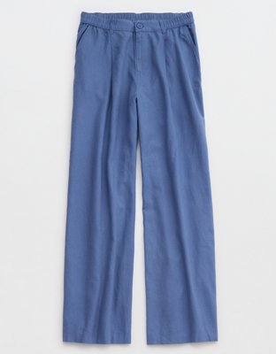 Aerie High Waisted Linen Blend Pool-To-Party Pant