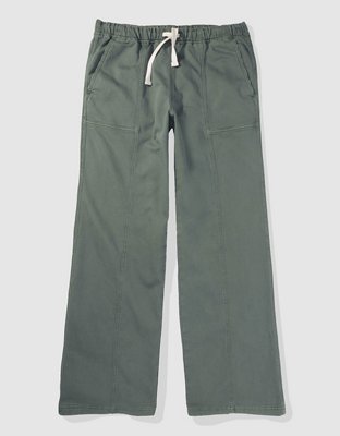 NWT Aerie Groove-On Rib Velour Flare Pant Nomad Olive Size Small Reg Inseam