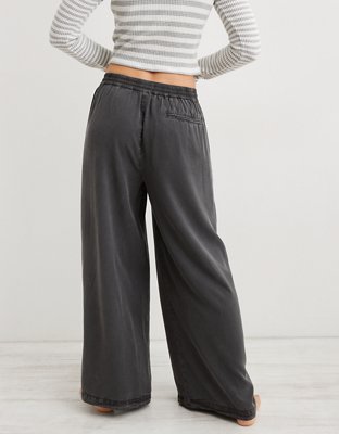 Aerie High Waisted Twill Wide Leg Pant