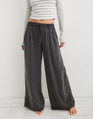 Wide-leg Twill Pants