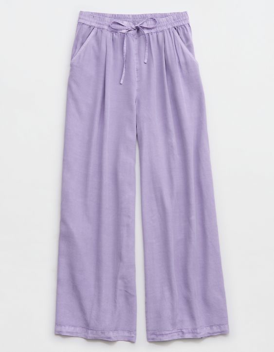 Aerie High Waisted Twill Wide Leg Pant