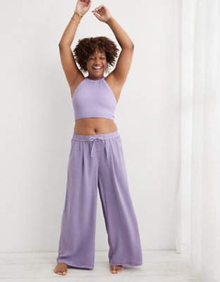 Wide-leg Twill Pants